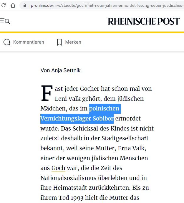Niemiecka gazeta ponownie napisała o “polskim obozie zagłady”
